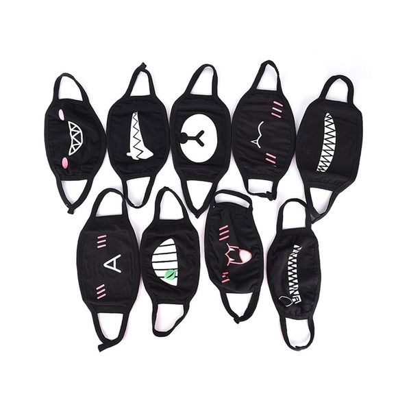 

cycling facemask mouth face mask camouflage mouth-muffle respirator sair pollution cartoon lovely cotton mask, Black