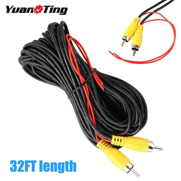 

yuanting 10m 32ft car video rca av extension cable weatherproof auto rear view backup camera detection wire for truck trailer
