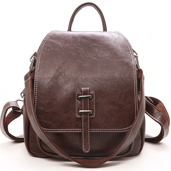 

women vintage backpack female pu leather backpacks school bag for teenagers girls new fashion backpack lady travel shoulder bags