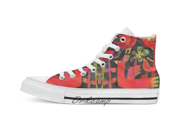 

summer greens custom casual high lace-up canvas shoes sneakers drop shipping