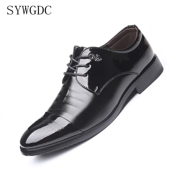 

sywgdc men shoes spring summer formal leather business casual shoes men dress office luxury male breathable oxfords 38-48, Black
