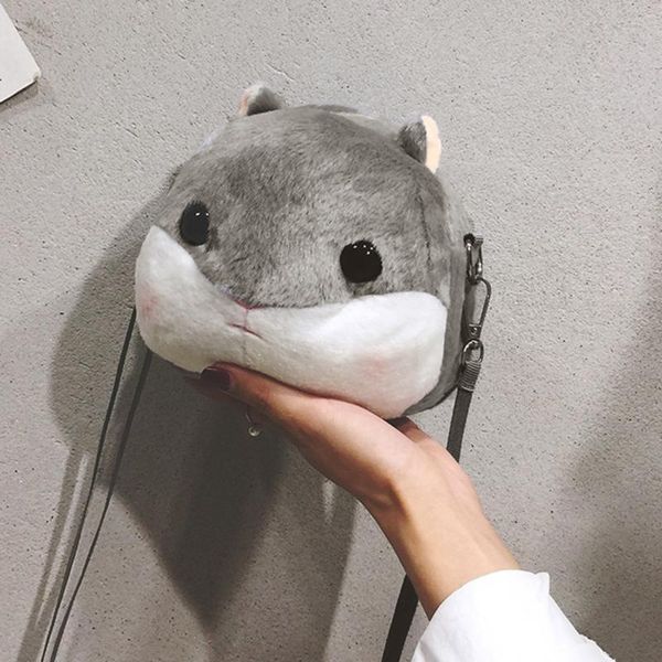 

handbag wild bag simple plush cartoon shoulder bag messenger mobile phone female cute pig zipper handle bags crossbody bags