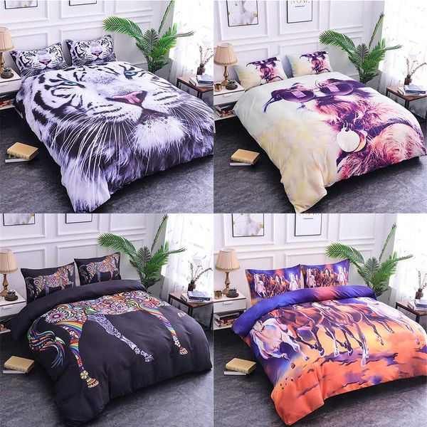 Homesky 3d Animal Bedding Set Tiger Print Comforter Bedding Sets