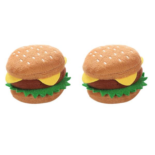 

2pcs hamburger squeaky dog toy for pet dog puppy animals bite playing toys