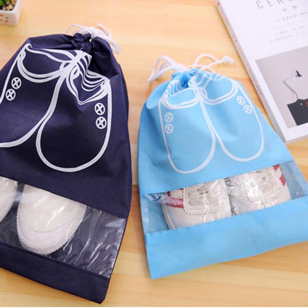 

non-woven laundry shoe bag 2 size travel pouch storage portable tote drawstring storage bag organizer cover