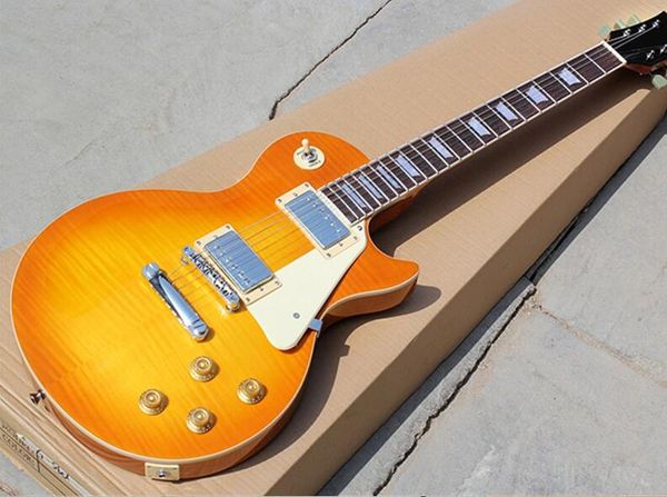 

tobacco sunburst body electric guitar with 22 frets,in old style,rosewood fretboard ,offer customized