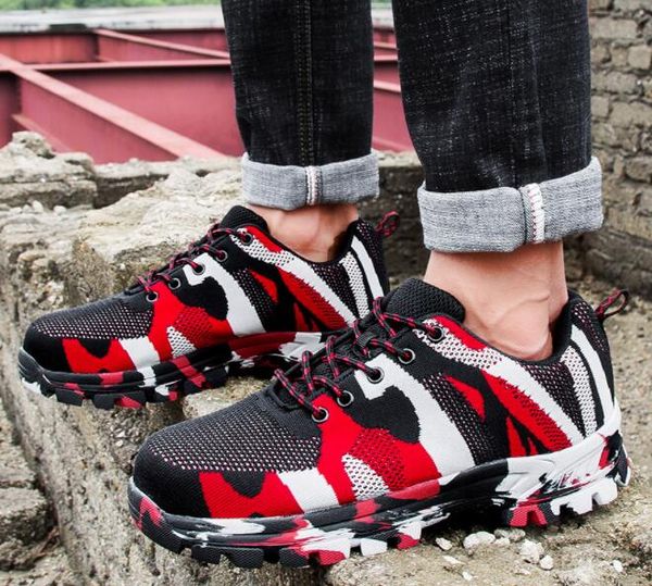 

large smash anti puncture labor protection shoes anti slip safety protection steel head shoes fly woven breathable sports shoes yakuda local