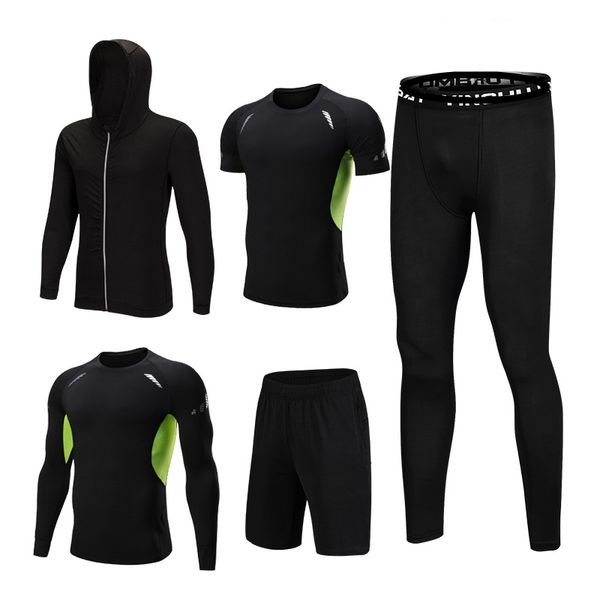 

men yoga wear sport clothing 5 pieces yoga sports wear wholesale, Black;blue