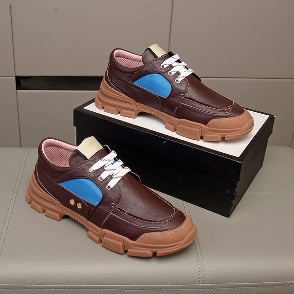 

platform designer luxury shoes triple men/women sport run shoes brown genuine leather flat bottom ing, Black