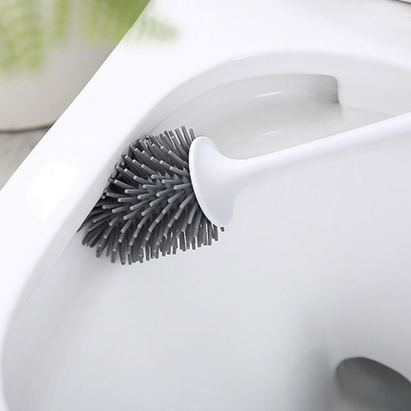 

floor-standing or wall-mounted toilet brush set with base toilet cleaning long tpr bathroom brush for wc accessories