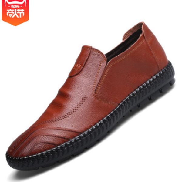 

men casual shoes leather driving balck blue soft peas british breathable mens trainer designer sports sneakers walking shoe size 38-44, Black