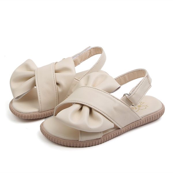 

children's sandals 2020 summer new girls' casual shoes student bowknot soft bottom beach shoes princess d73, Black;red