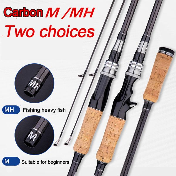 

new 1.65m-2.7m carbon fishing rod m/mh spinning/casting fishing rod ultralight weight pole travel tackle