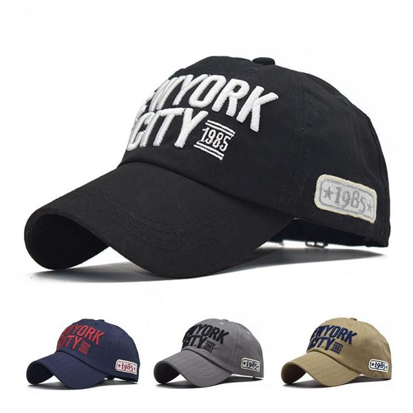 

открытая высокое качество бейсболка женщина мужчины хлопок нью-йорк 1985 письма вышитые лето регулируемых шлемы gorra hombre, White