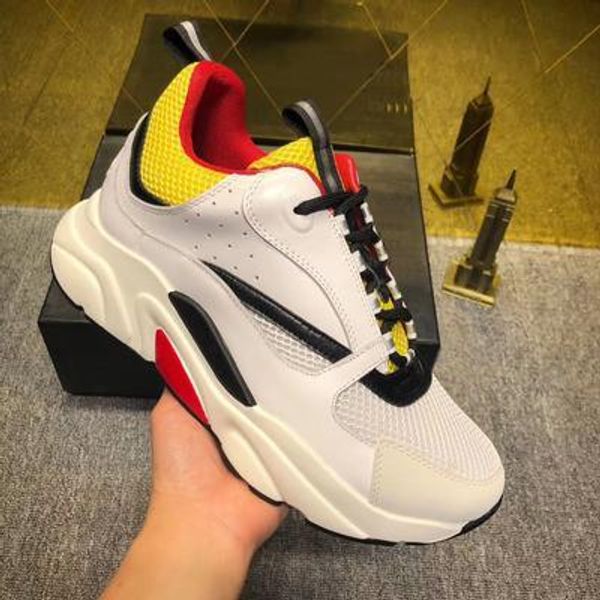 

women's men's designer shoes sneaker luxury d leather comfortable casual b22 trainer walking knit meshu up shoes mh189601, Black