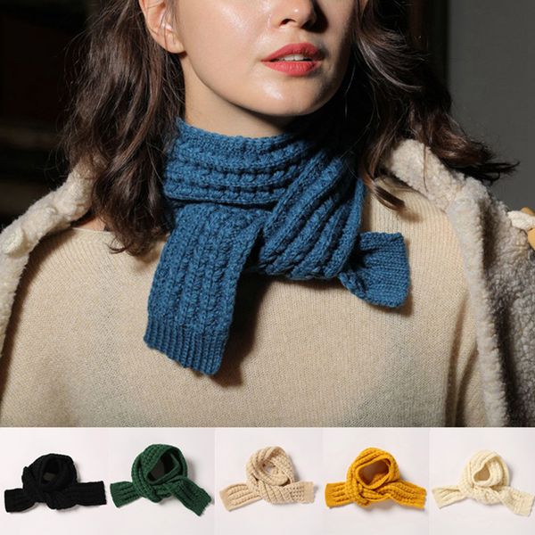 

вязаный теплый сплошной цвет утолщенные осень шеи теплее резиновые буквы патч шарфы детская взрослая зима шерсть пшеница шарф, Blue;gray