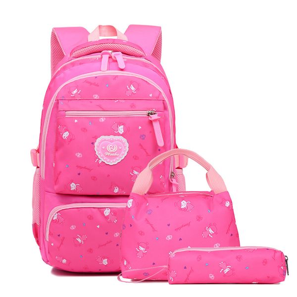 

manufacturers direct selling children's school bags young student's ultra-light waterproof campus three-piece set 1-6 grade girl