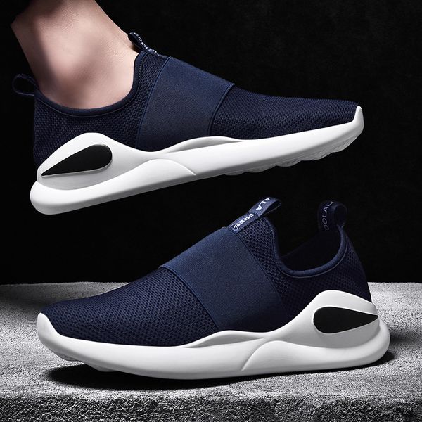

men sport running shoes slip on walking jogging sneakers lightweight athletic mens trainers runners black blue runners