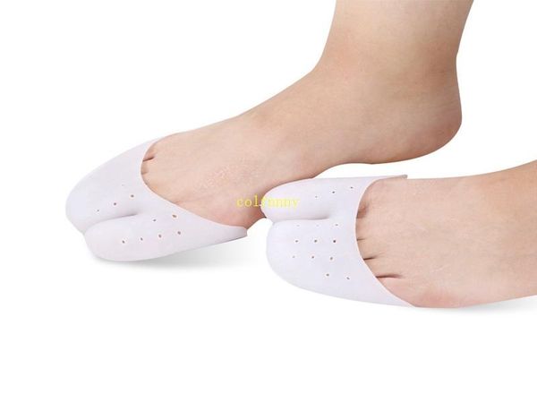 100paris / lote Silicone Toe Sleeve Foot Proteção Sapato De Salto Alto Toe Pads Gel Ferramenta de Cuidados de Proteção com furos