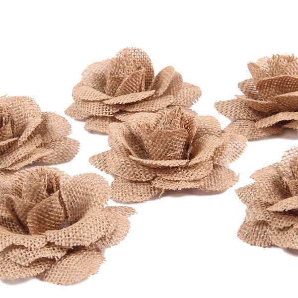 

gift wrap hand-woven hair accessories linen cloth hand made diy craft burlap rose wedding favors stimulation flowers vintage