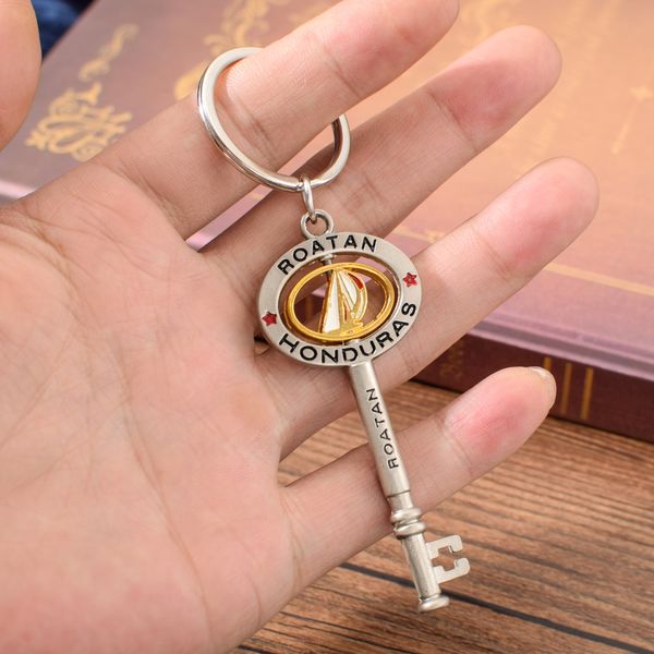 

vicney silver honduras roatan keychain zinc alloy key chain keyring honduras travel souvenir key shape gift for men women