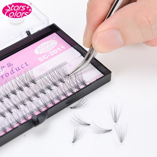 

10boxes eyelash set 60 pcs individual 6/8/10/12mm thick c curl fake false eyelash extensions knot