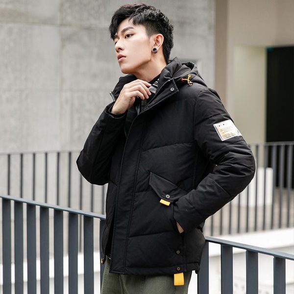 

нова мђжка одежда 2019 зима новй ins Ѭенд  капоном мђжка бела ђка пђовик, Black