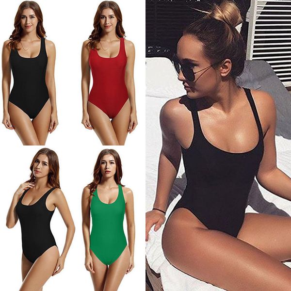 

solid one piece swimsuit 2020 swimwear women bathing suit swim vintage summer beach bandage monokini swimsuit, White;black