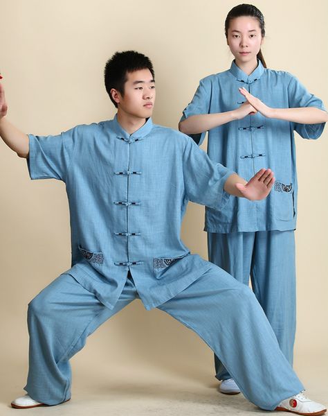

tai chi uniform clothing women men wushu clothing uniform suit martial arts outdoor walking morning sprots, Red
