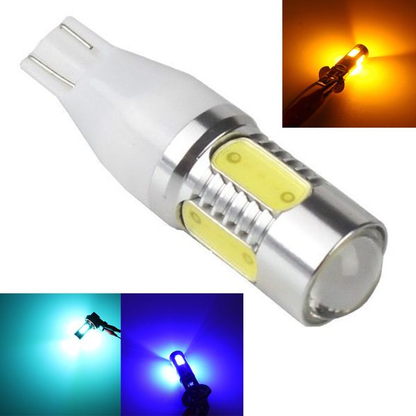 

1pc t15 921 927 7.5w reverse light w16w car led backup rear lamp 5 cob vehicle signal tail turn lens fog bulb white amber red