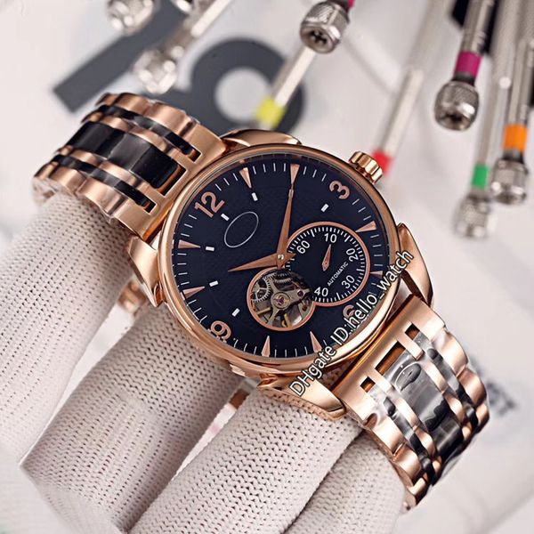 

43мм новый kalpa tourbillon grand complication черный циферблат автоматическая мужские часы two tone 18k золото браслет высокого качества ча, Slivery;brown