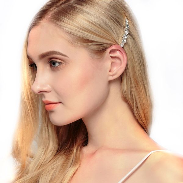 

1pcs wedding clip rhinestone bridal barrette - handmade head pieces for women