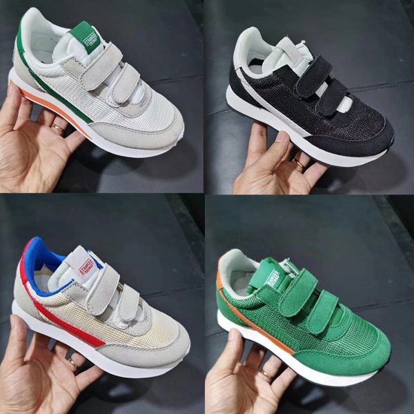 

infant internationalist waffle racer kids running sneakers shoes chaussure de sport pour enfant boys girls casual trainers, Black