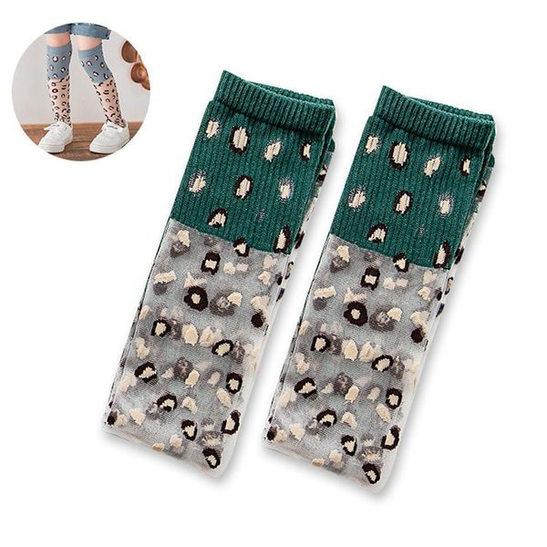 

baby girl socks leopard print breathable long socks infant children soft crib leg warmer clothes, Blue