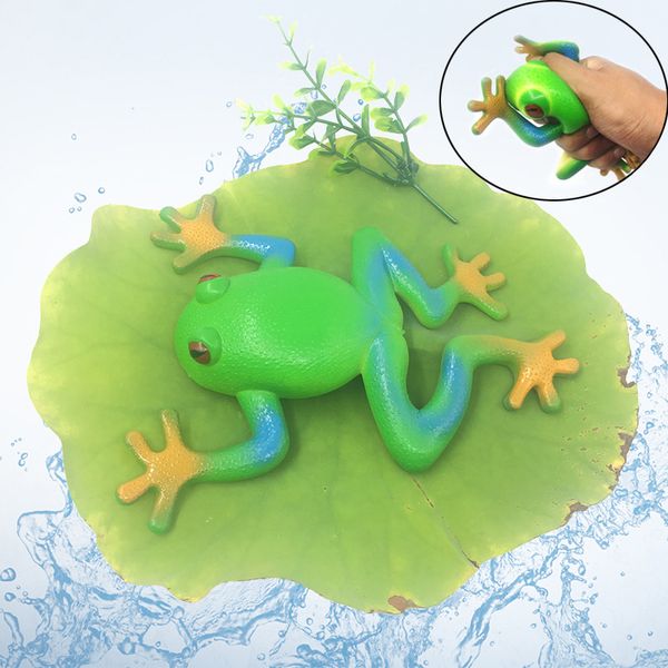 

tpr simulated stretch frog animal action figures anti stress vent props learning education toys for children gift