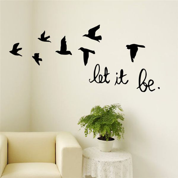

new arrival black flying birds wall sticker for kids rooms decals poster wallpaper 8547 living room bedroom home decor