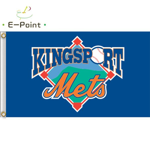 MiLB Kingsport Mets-Flagge, 3 x 5 Fuß (90 x 150 cm), Polyester-Banner, Dekoration, fliegender Hausgarten, festliche Geschenke