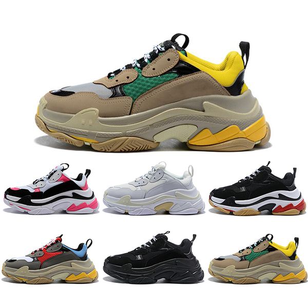 

горячая тройной s дизайнер повседневная обувь paris 17fw low старый папа sneaker комбинация размер подошвы ботинок женщин людей способа высо