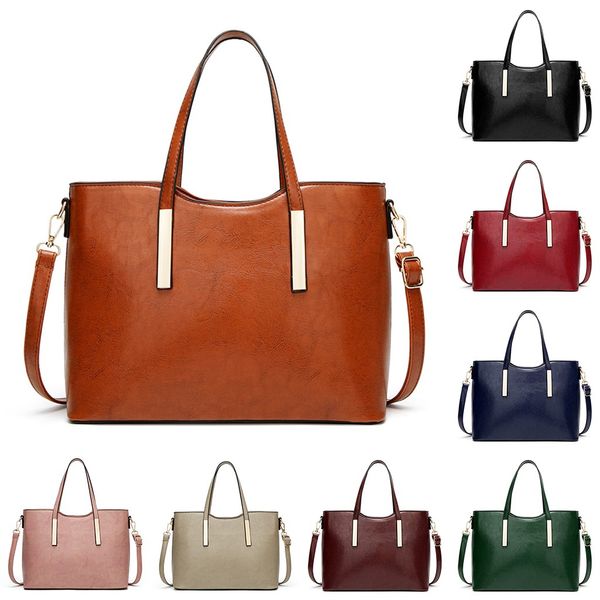 

women ladies girls solid large capacity tote handbag shoulder crossbody bag