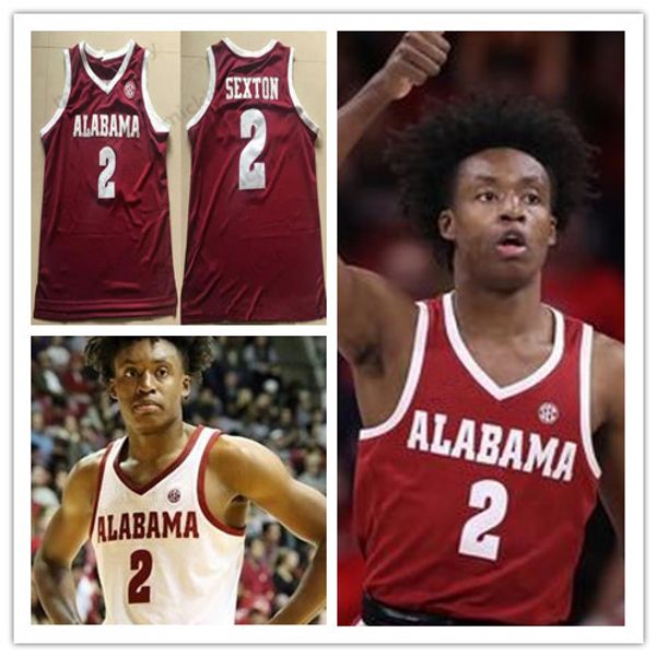 

Alabama Crimson Tide #2 Sexton NCAA Jersey Best Quality Red White Stitched Mens Youth College Basketball jerseys top quality