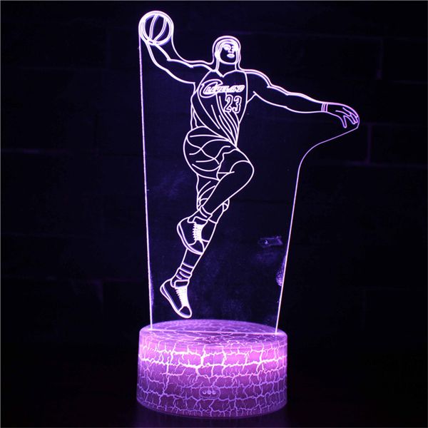 

Изменение цвета светодиодного 3D Nightlight Баскетбол Star Slamdunk Design Ночник для мальчиков