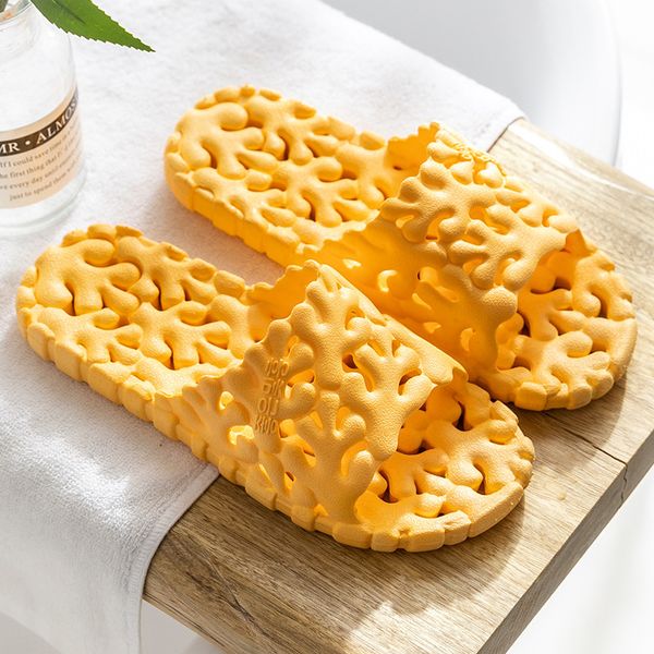 

womens couple's slipper female summer home indoor bathroom bath leaking soft bottom men's slippers men slides, Black