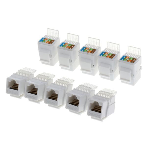 

10 pack rj45 cat 6 ethernet network module keystone jack patch panel wall faceplate