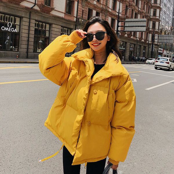 

fashion loose women thick parka casual pocket winter female warm padded coat lace up oversized ladies down jacket femme 2xl, Black