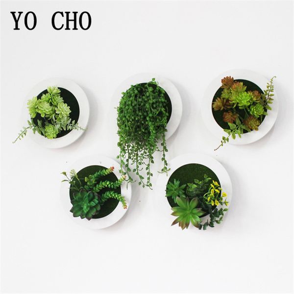 

yo cho artificial plants 3d picture frame wall sticker creative succulents picture frame green home decor wall sticker plants