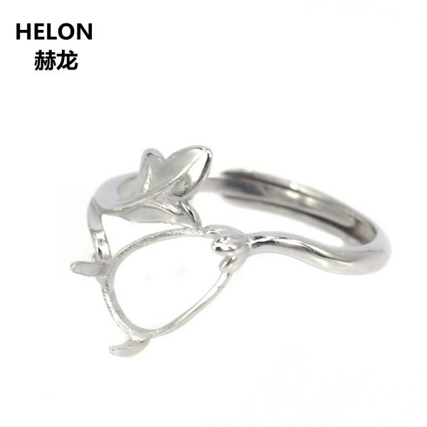 

20шт/много оптовая стерлингового серебра 925 для женщин обручальные кольца 11x7mm груша кабошон маунт semi кольцо изящных ювелирных изделий, Golden;silver