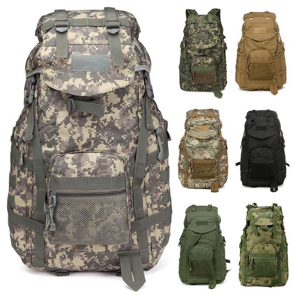 

60l емкость мужчины army tactical большого рюкзак водонепроницаемого открытый спорт туризм отдых охота 3d рюкзак сумка для мужчин