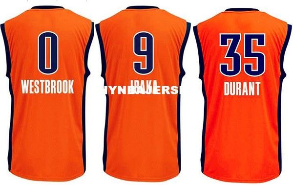 

2016 new season 0 rw jersey 35 kd jersey, 9 serge ibaka basketball jerseys orange ncaa college, Black;blue