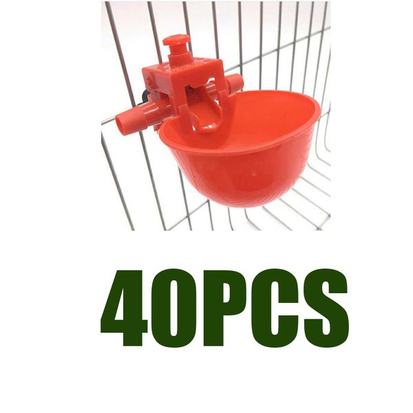 

40pcs bird cage chick coop feed quail drinking cups chicken water bowl