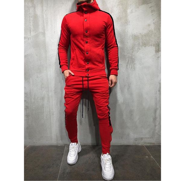 

style hooded cardigan men's fashion hip-hop collage casual sports suit, Gray